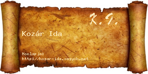 Kozár Ida névjegykártya